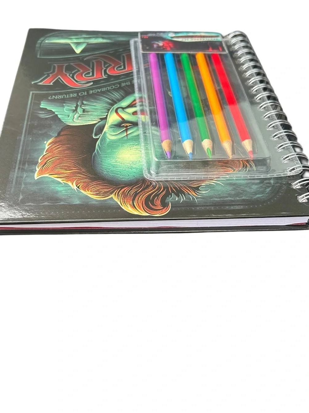 Pennywise Clown IT Sketchbook Set Color Pencils Horror Halloween Spiral Bound